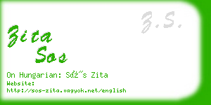 zita sos business card